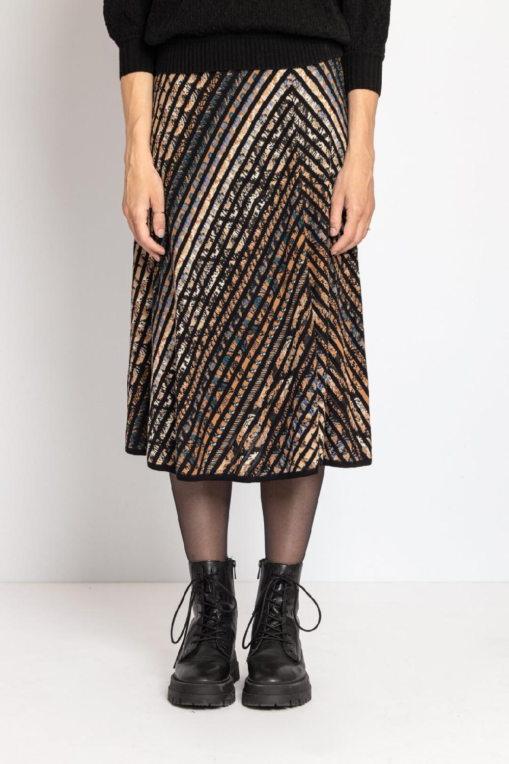 Ivko Woman Jacquard Skirt Ornament Pattern Almond