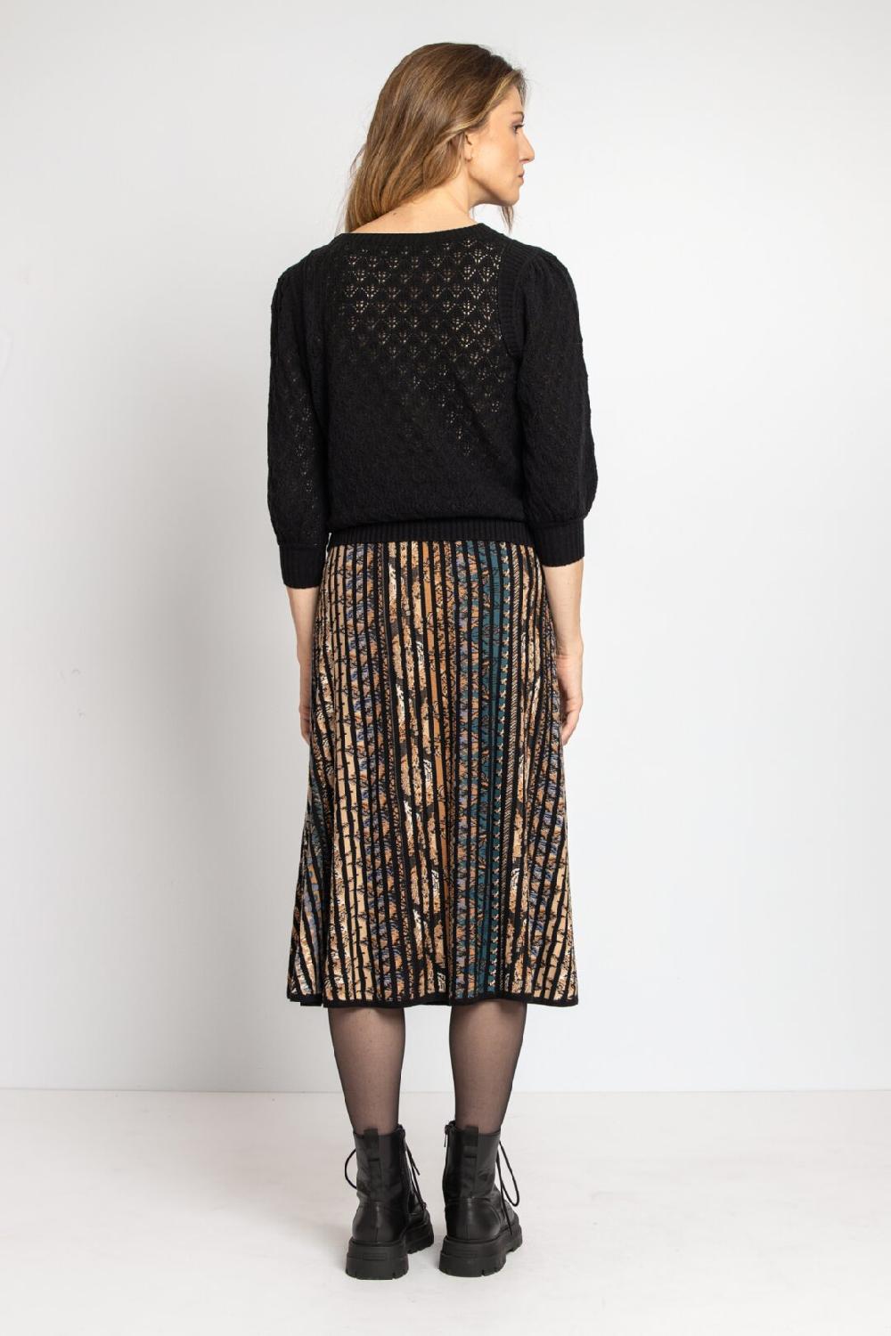 Ivko Woman Jacquard Skirt Ornament Pattern Almond