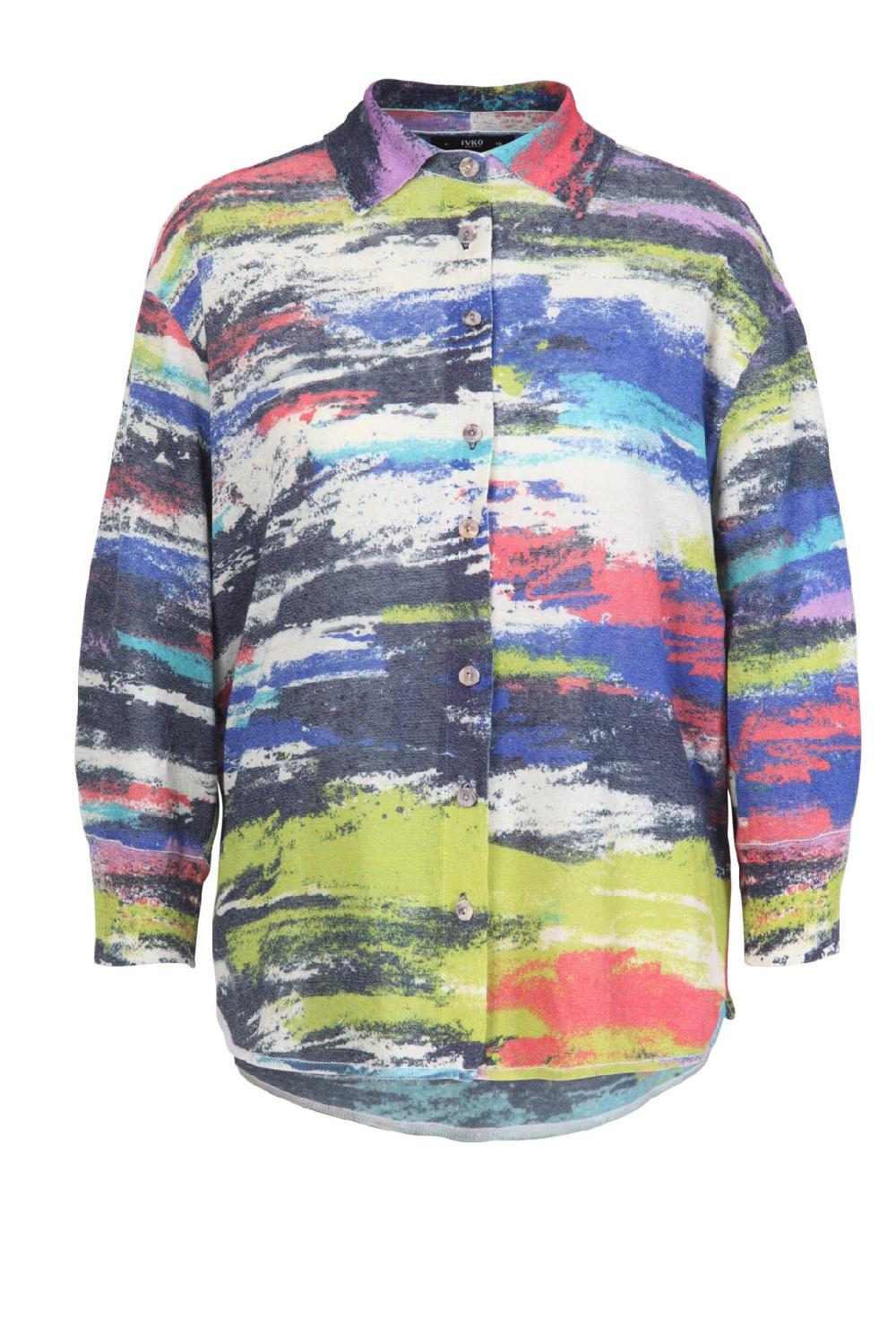 ivko woman Knitted Shirt Stripe Pattern Navy