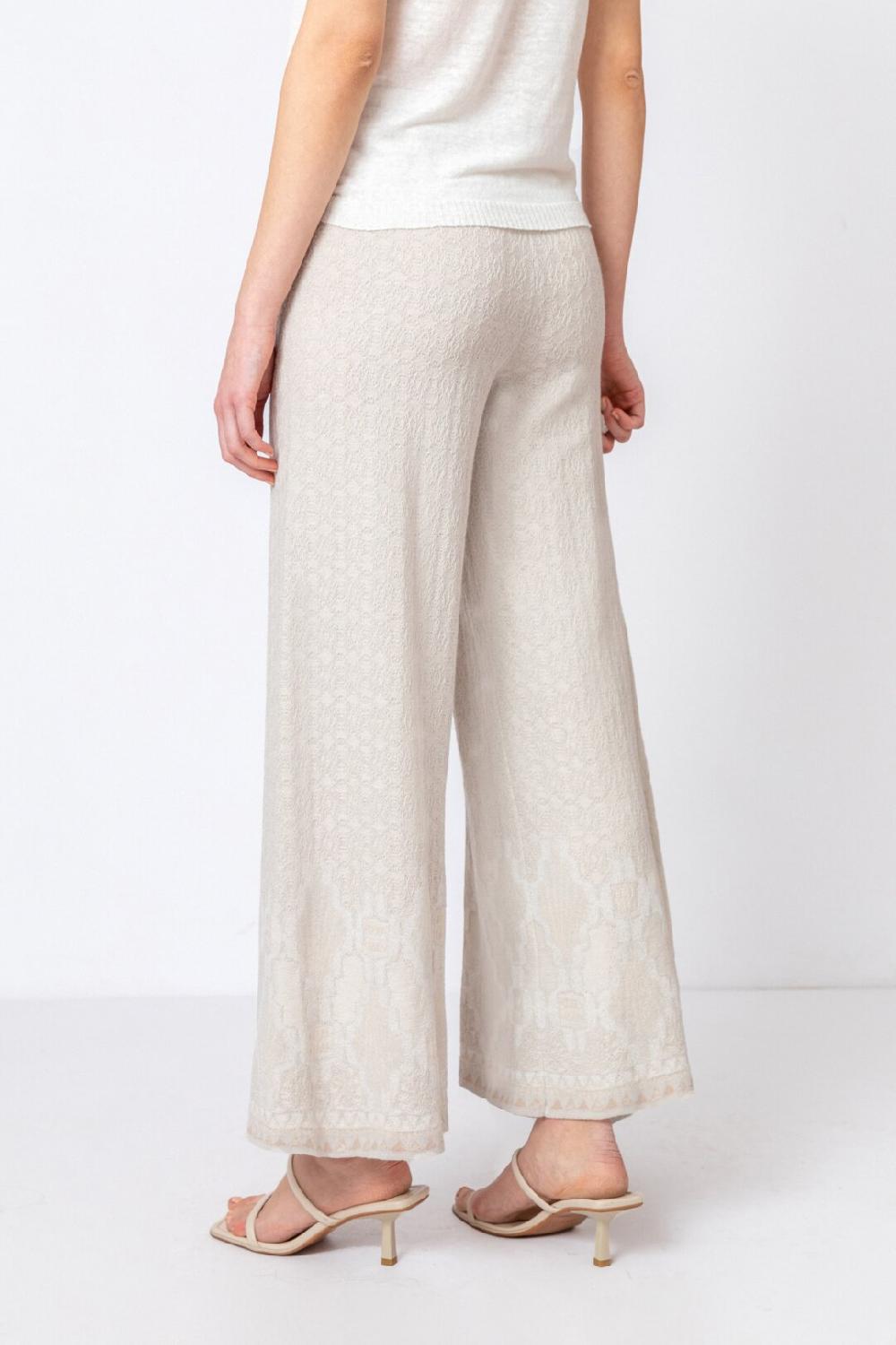 Ivko Woman Pants Ornament Motif Off-White