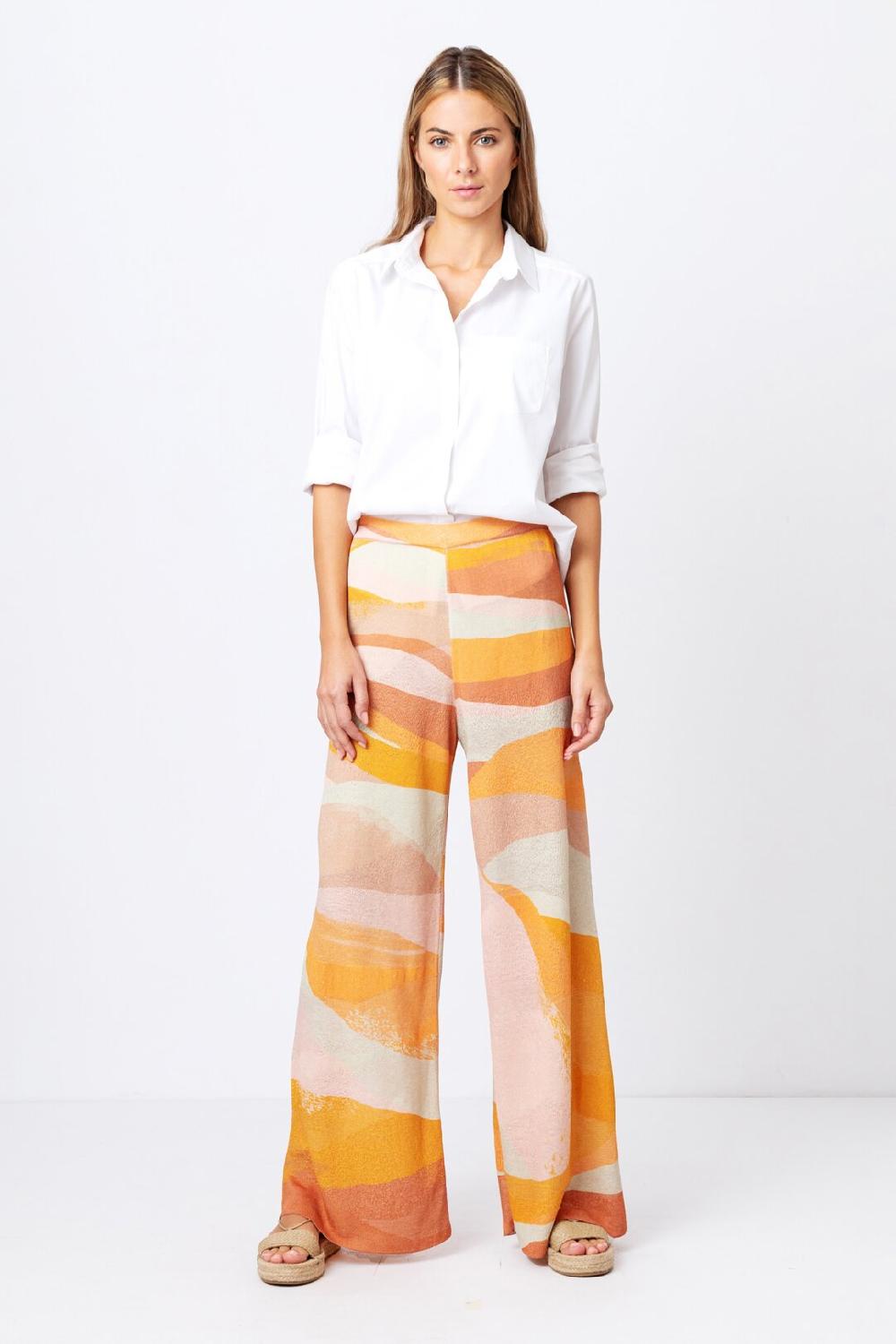 ivko woman Printed Pants Graphics Motif Nougat