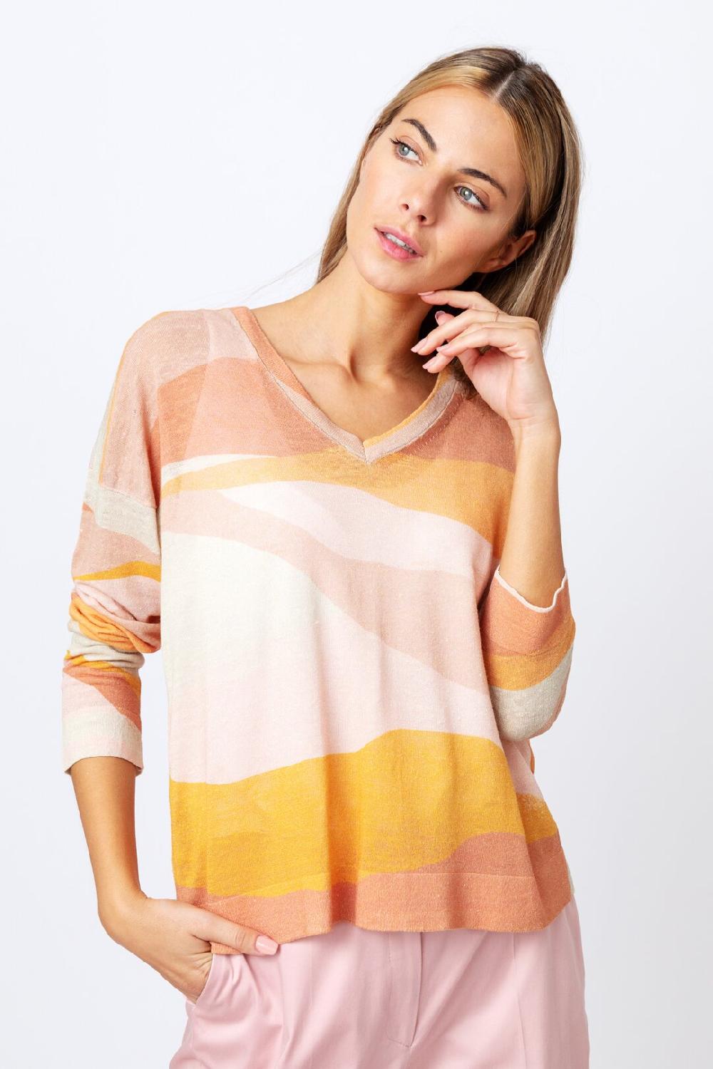 ivko woman Printed Pullover Graphics Motif Nougat