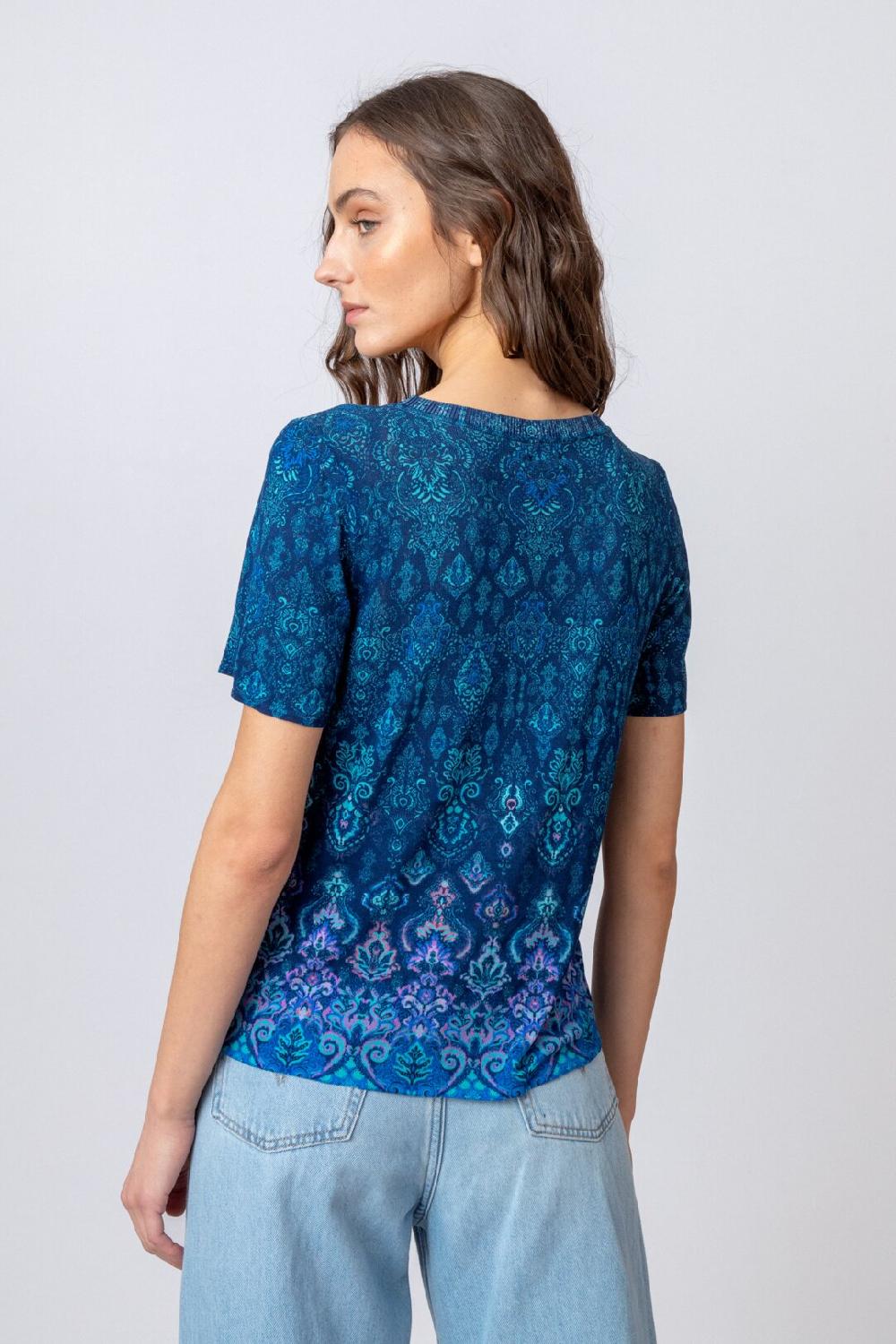 Ivko Woman Printed Pullover Ornament Motif Navy
