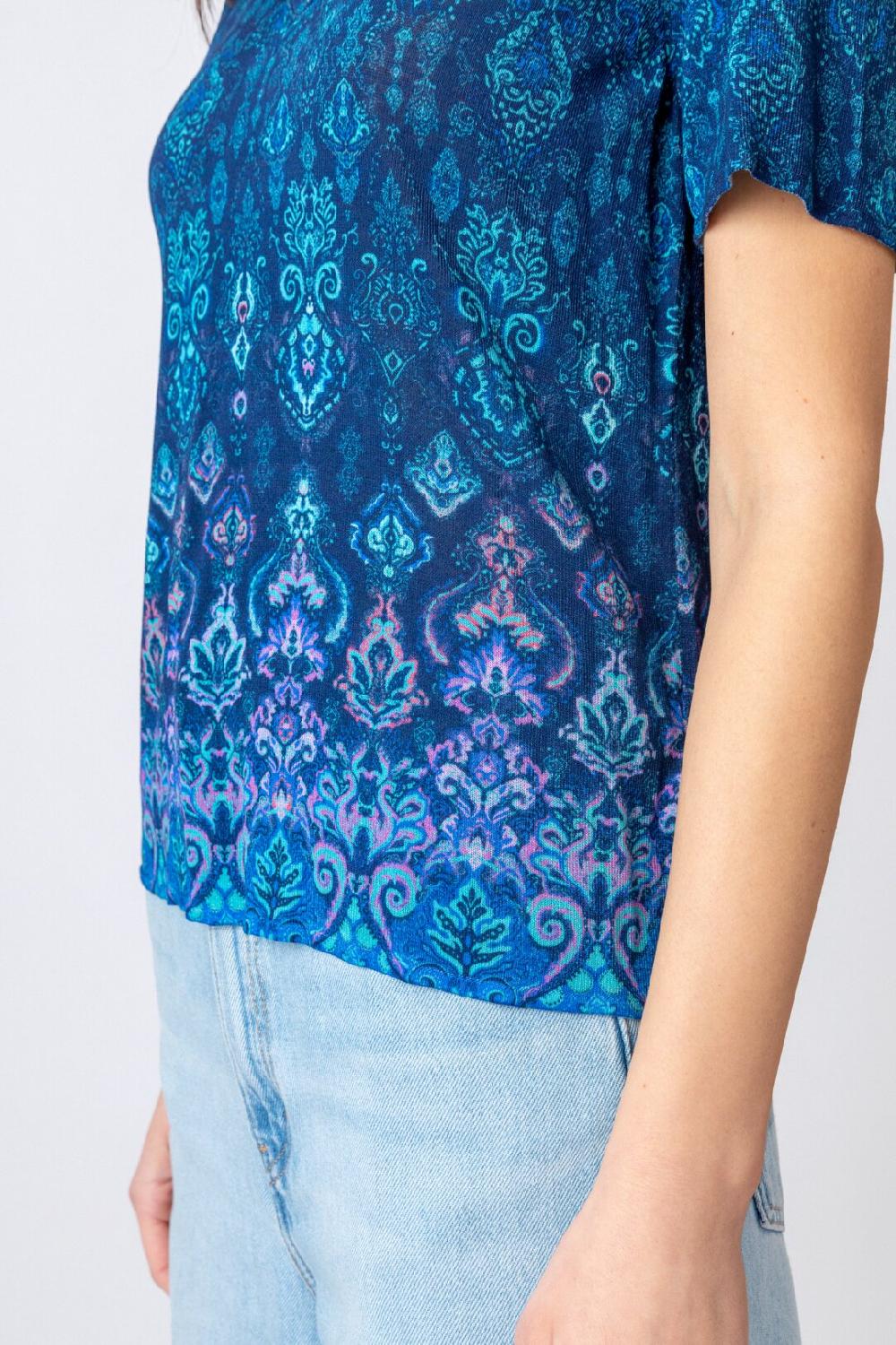 Ivko Woman Printed Pullover Ornament Motif Navy