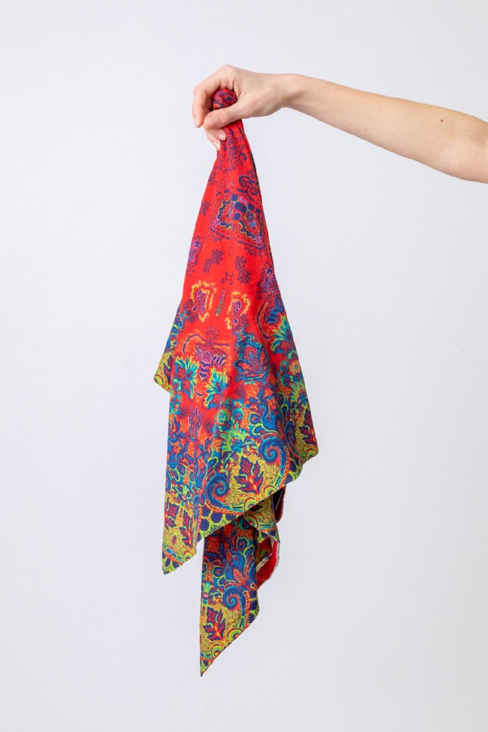 ivko woman Printed Shawl Ornament Motif Red