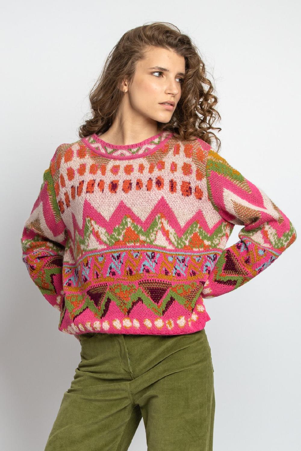 Ivko Woman Pullover Artistic Pattern PastelViolet