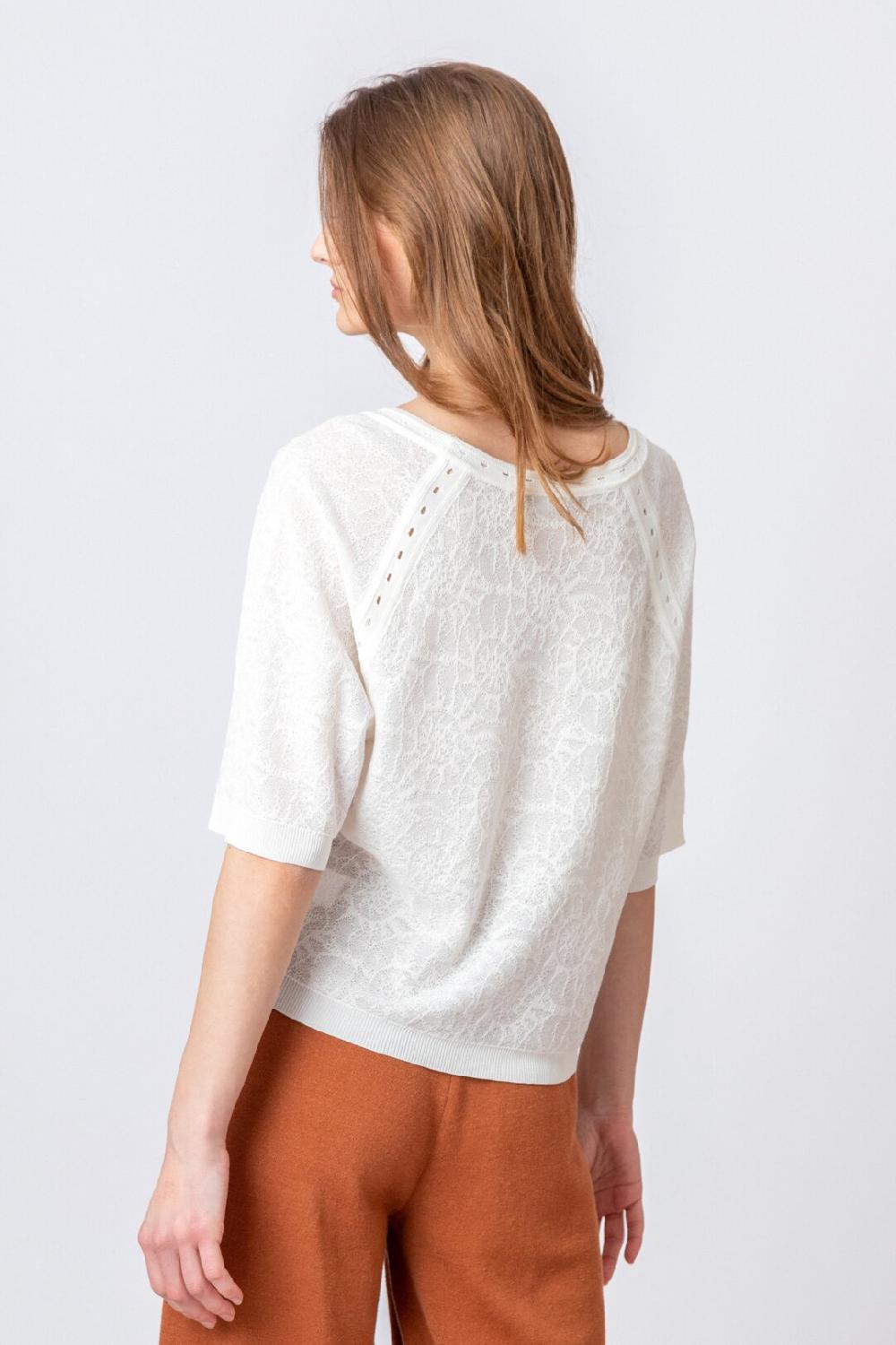 Ivko Woman Pullover Sea Shell Pattern Off-White