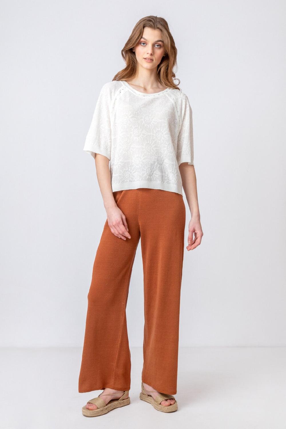 Ivko Woman Pullover Sea Shell Pattern Off-White
