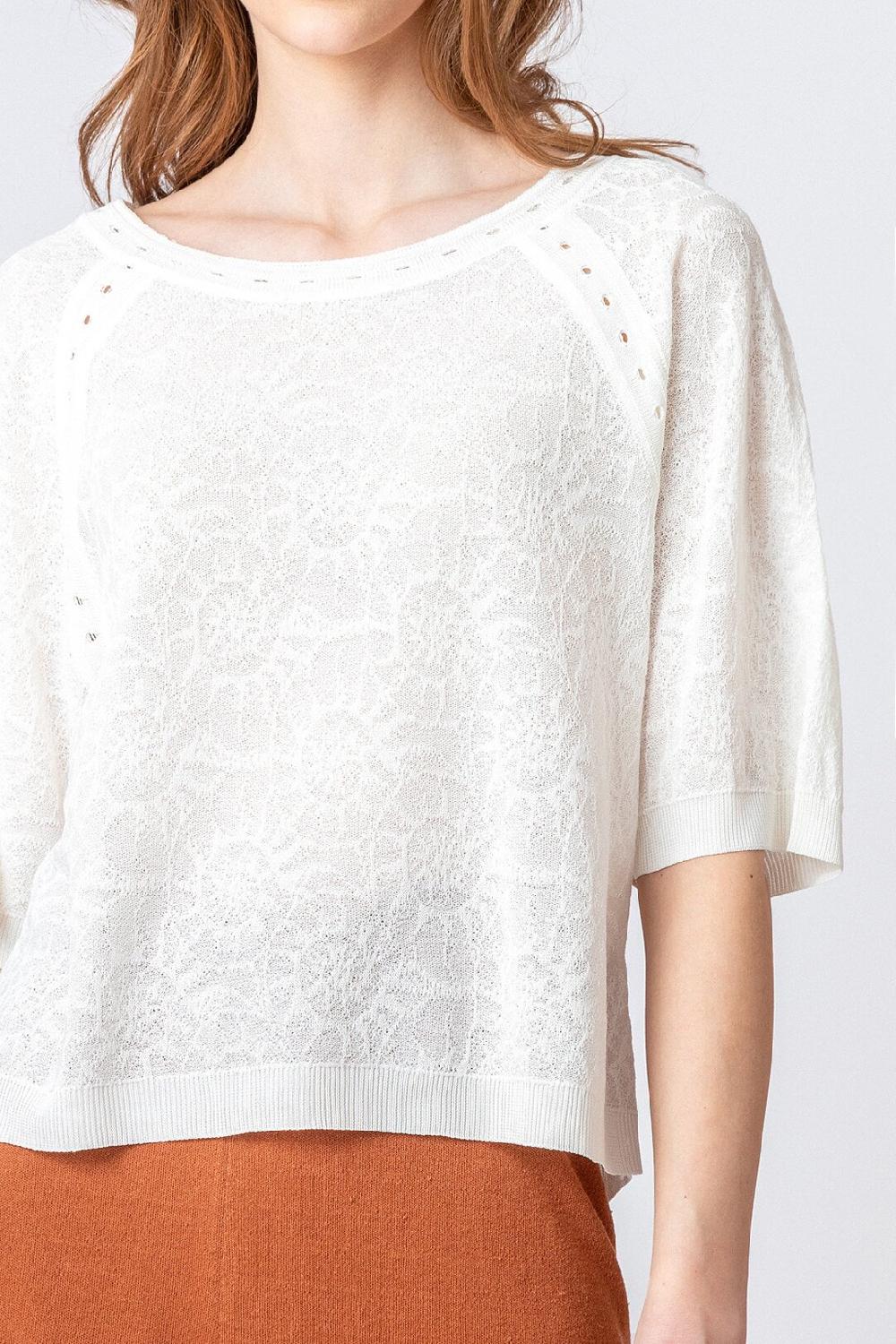 Ivko Woman Pullover Sea Shell Pattern Off-White