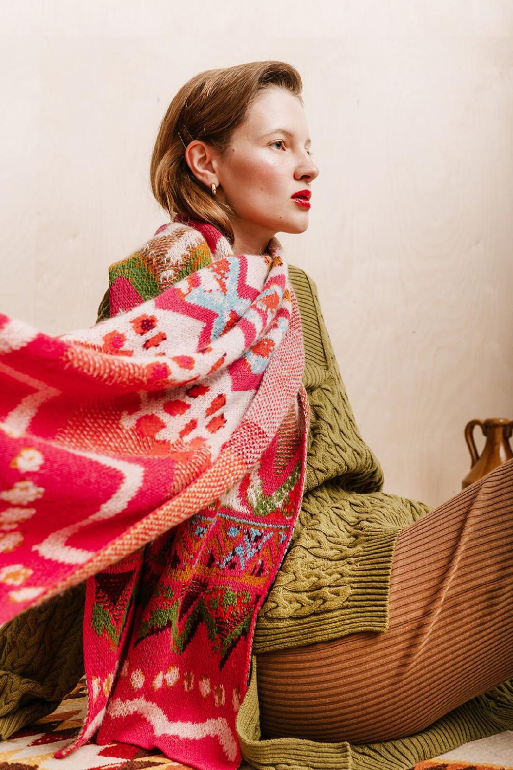 Ivko Woman Scarf Artistic Pattern PastelViolet