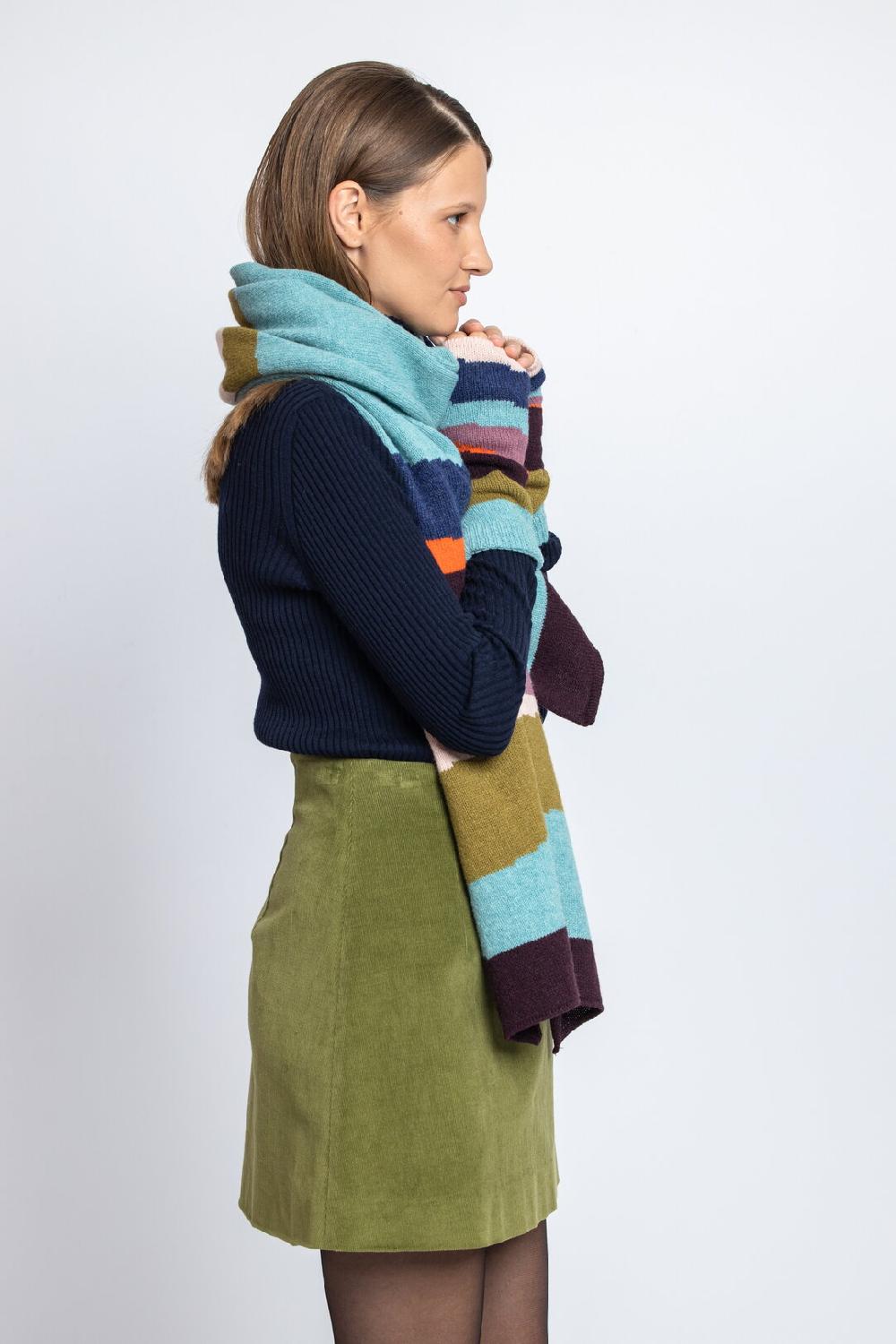 Ivko Woman Scarf Color Blocking Sky