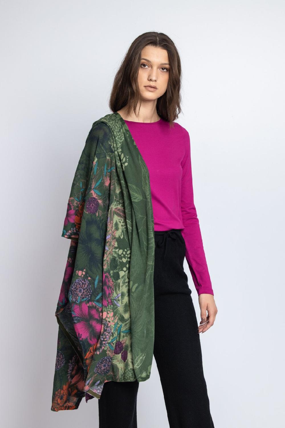 Ivko Woman Scarf Floral Pattern Forest