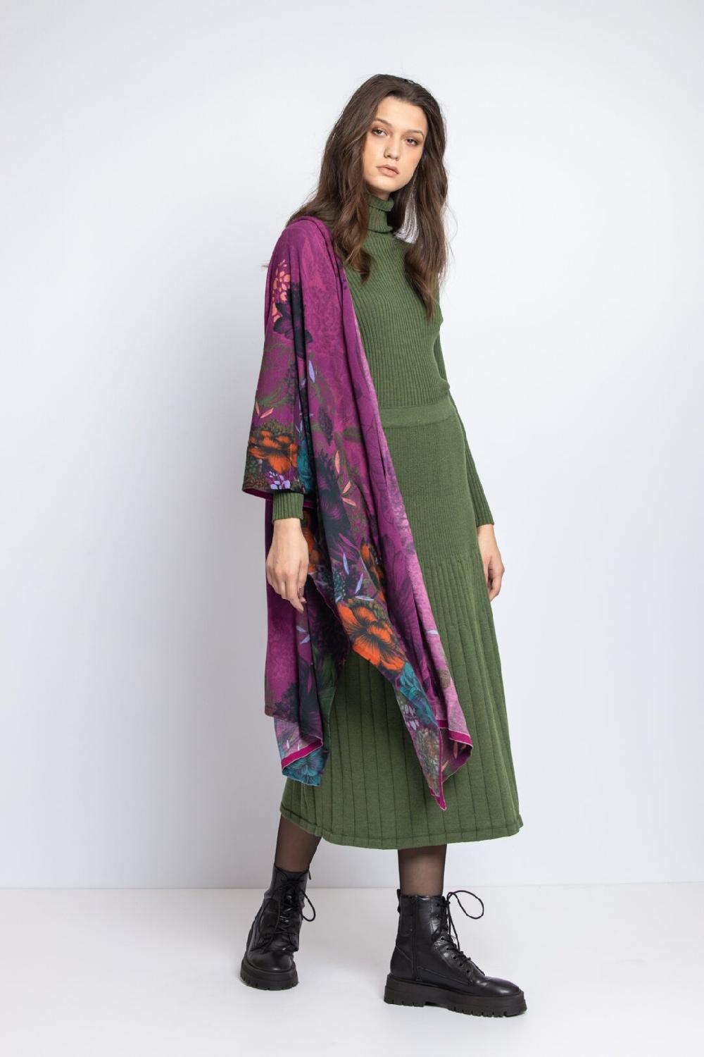 Ivko Woman Scarf Floral Pattern Magenta