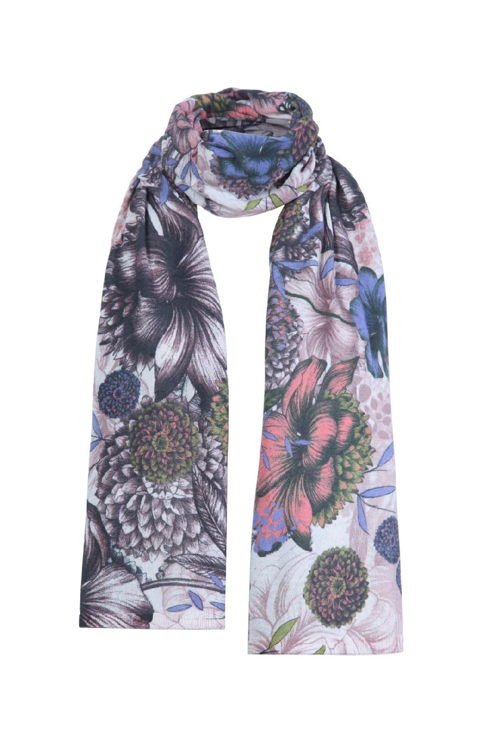 Ivko Woman Scarf Floral Pattern Off-White