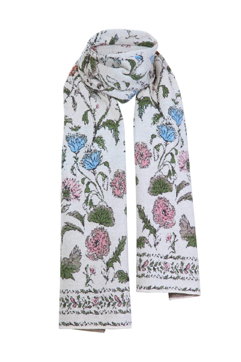ivko woman Scarf Floral Pattern Off-White
