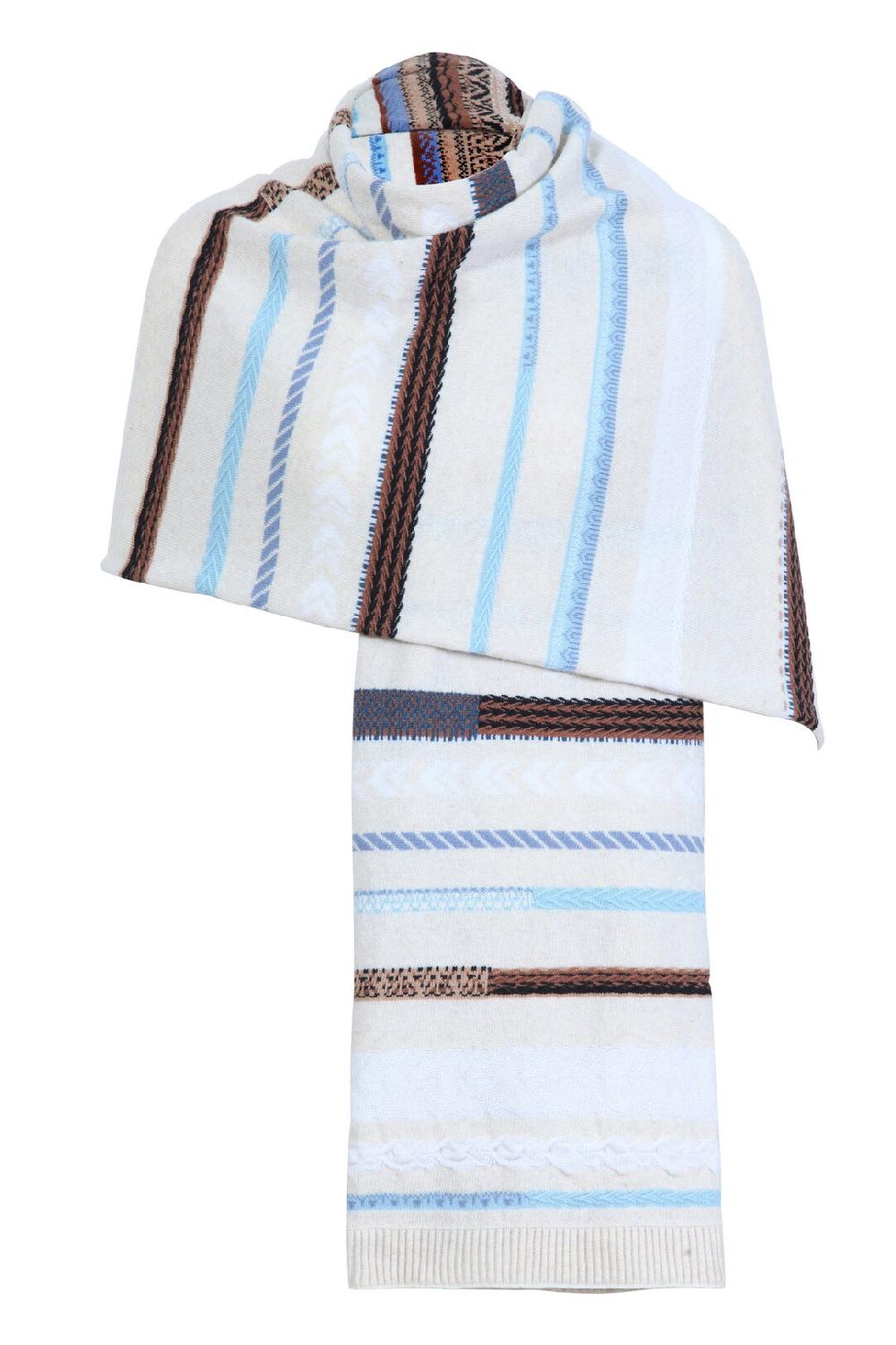 ivko woman Scarf Stripe Pattern Almond
