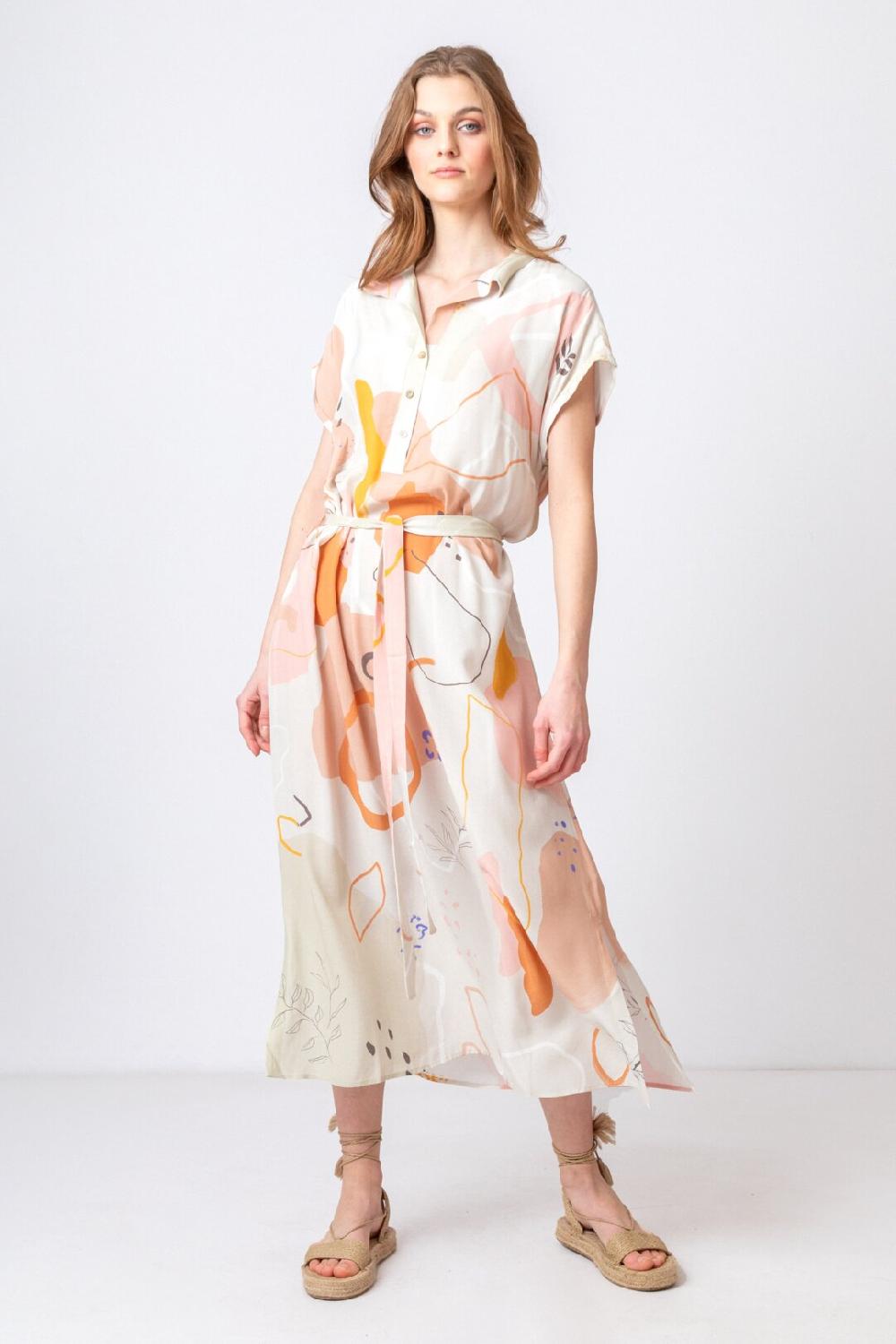 ivko woman Shirt Dress Graphics Pattern Nougat