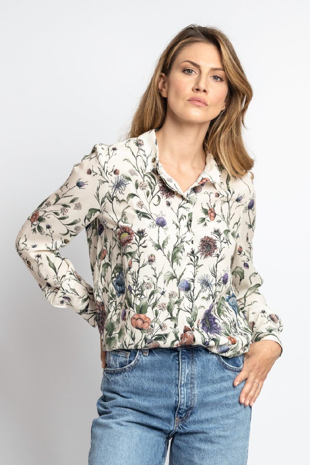 ivko woman Shirt Floral Print Off-White