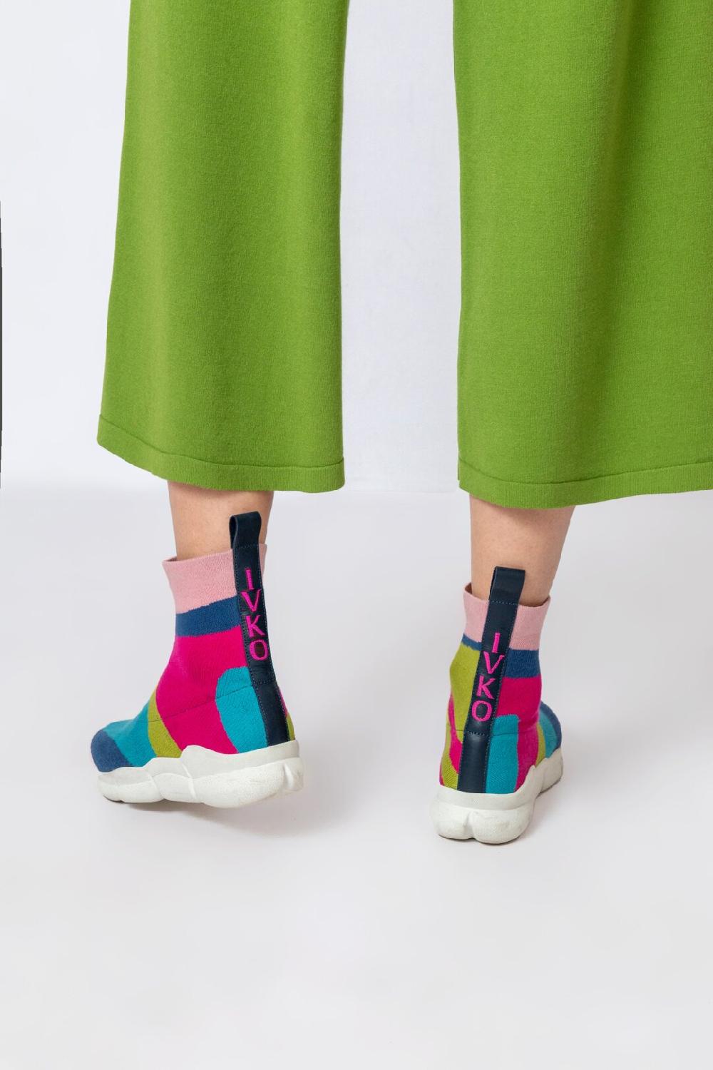 Ivko Woman Shoes Graphics Pattern Blue