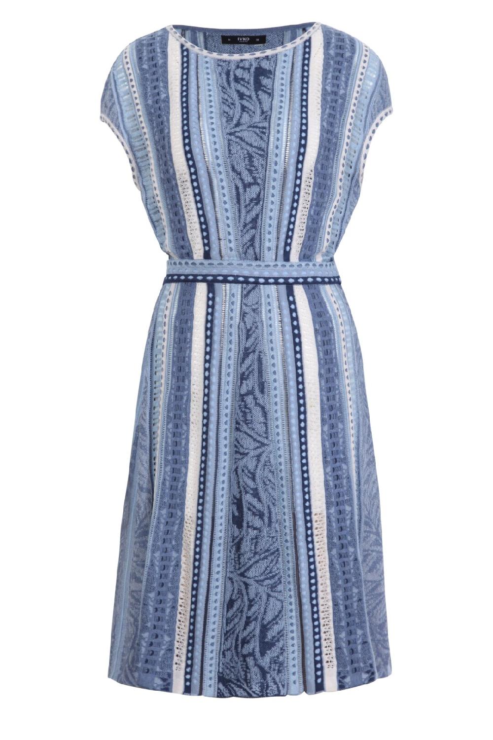 ivko woman Stripe Dress Nomad Motif StoneBlue