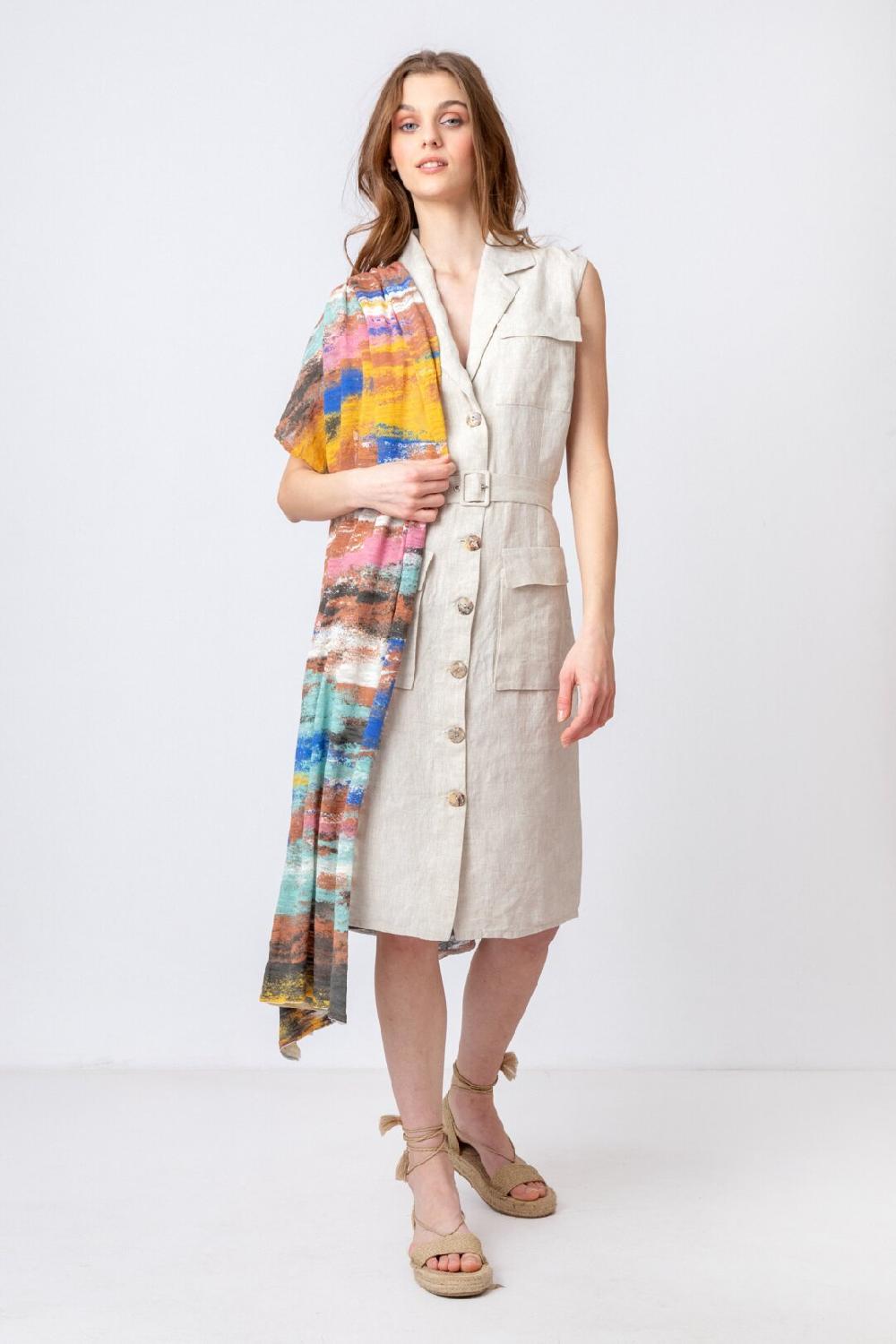 ivko woman Stripe Scarf Nougat