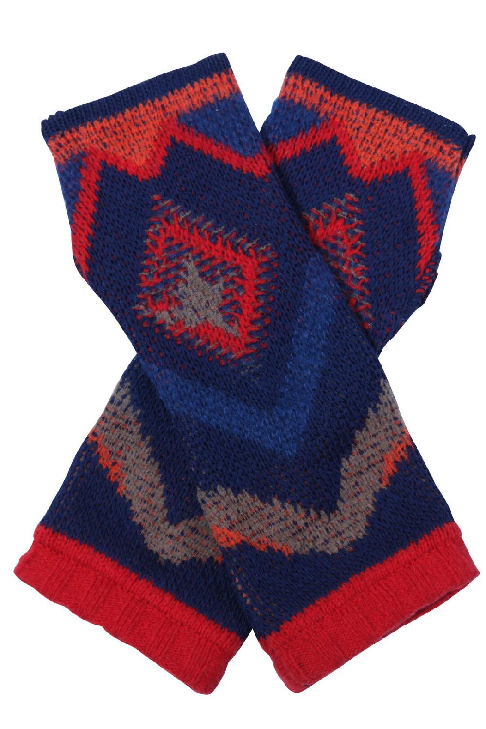 ivko woman Wrist Warmers Artistic Pattern Navy