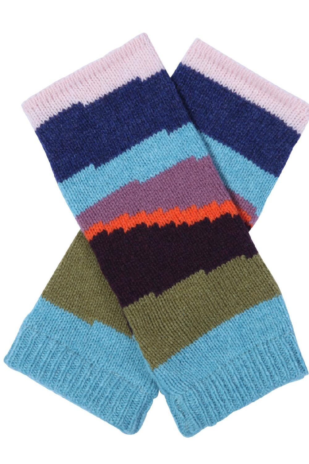 Ivko Woman Wrist Warmers Color Blocking Sky