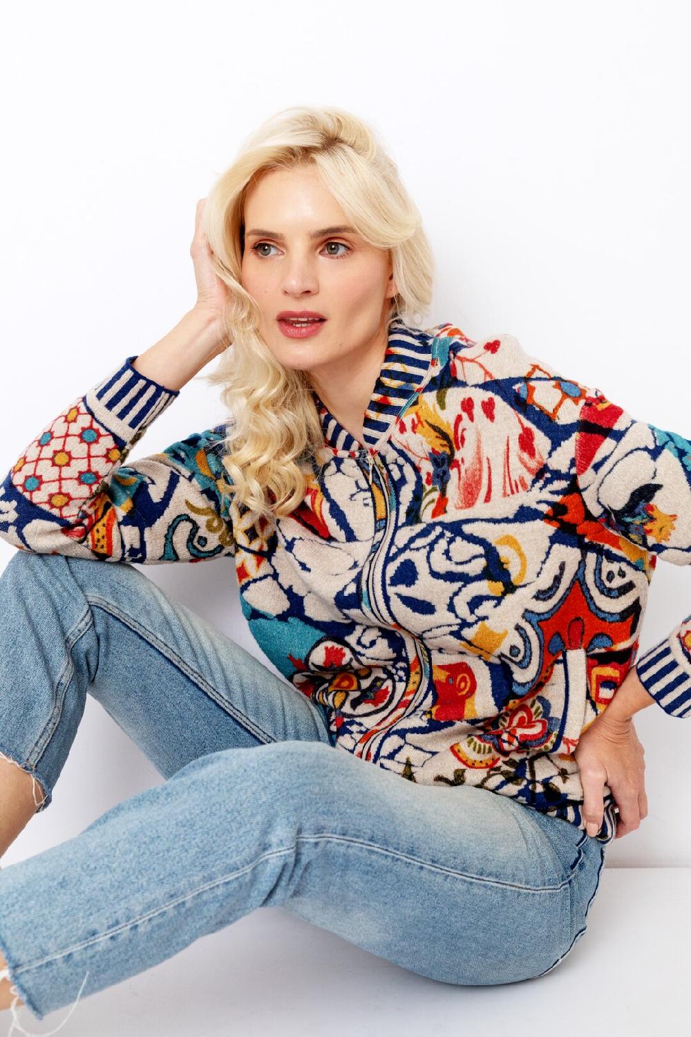 ivko woman Printed Jacket Trencar Pattern Off-White