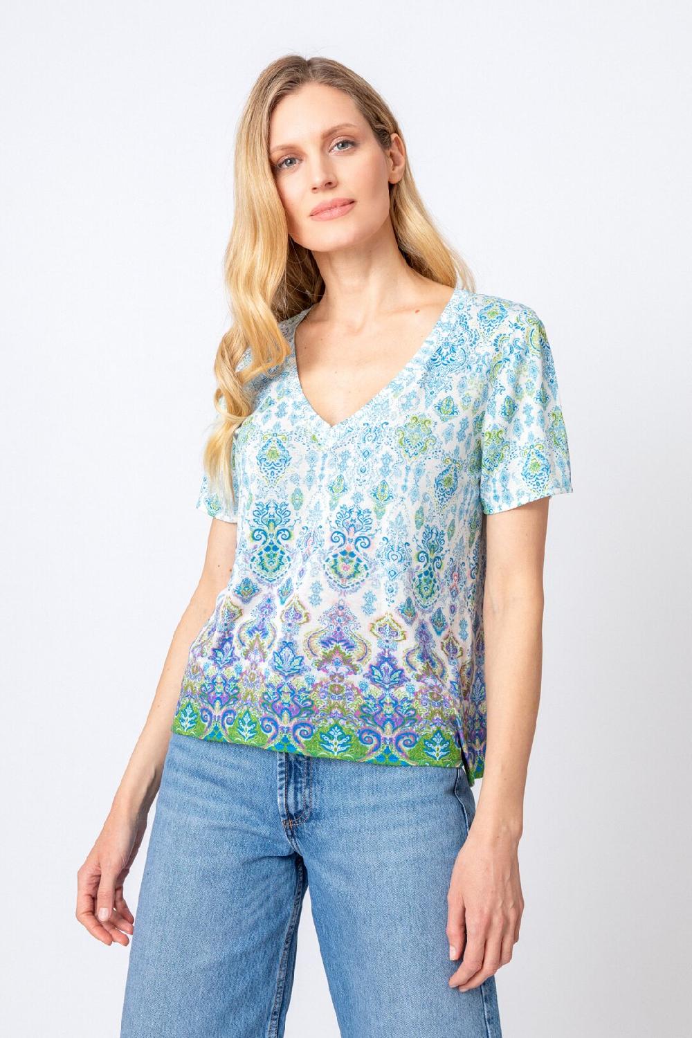 Ivko Woman Printed Pullover Ornament Motif Off-White