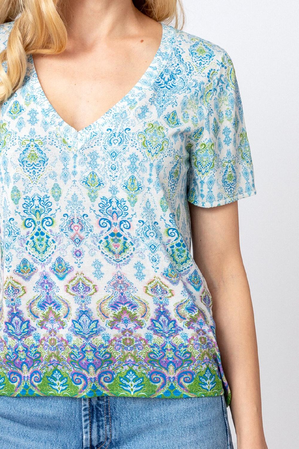 Ivko Woman Printed Pullover Ornament Motif Off-White