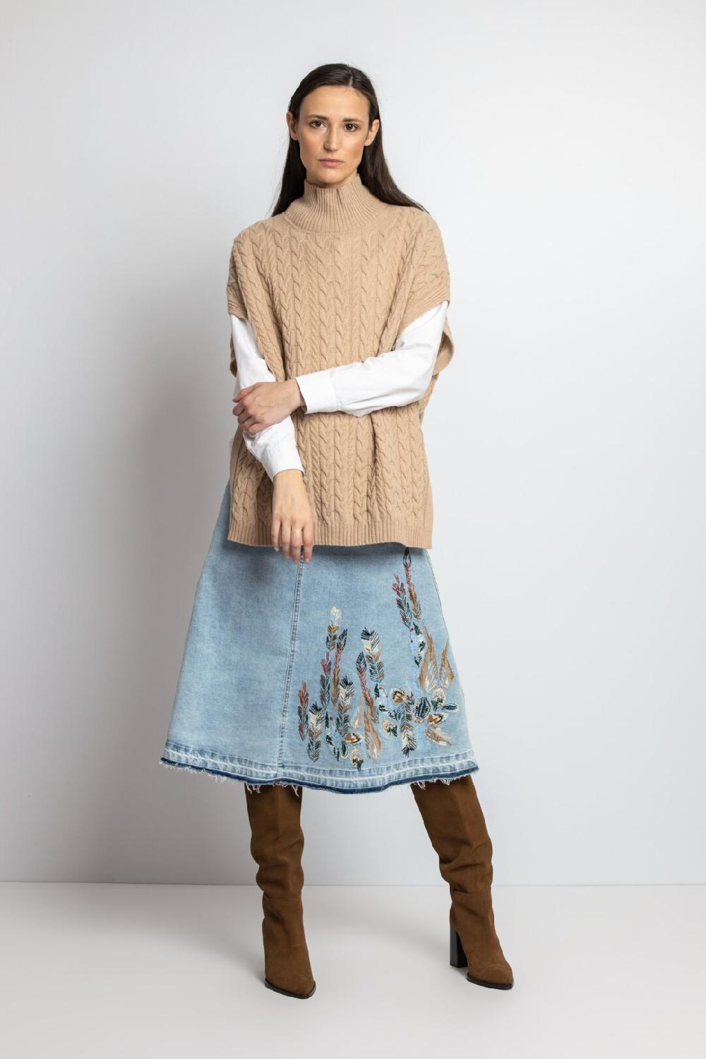 ivko woman Sleeveless Pullover Structure Pattern Cream