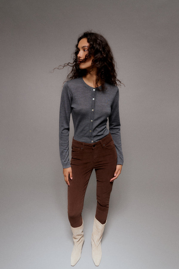 ivy copenhagen IVY-Alexa Cropped Jeans Baby Cord - Expresso Brown