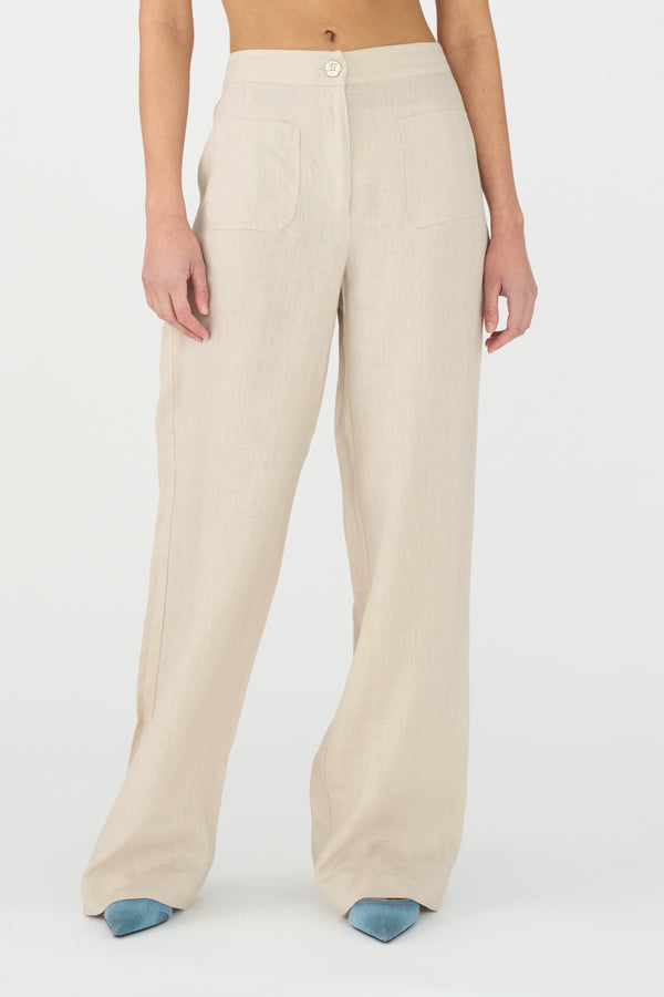 Ivy Copenhagen IVY-Augusta 70's Linen Pant - Stone Beige