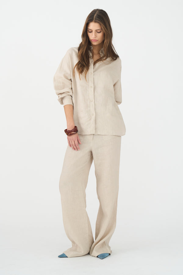 Ivy Copenhagen IVY-Augusta 70's Linen Pant - Stone Beige