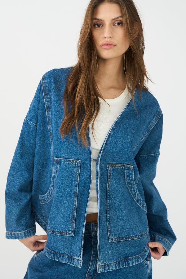 ivy copenhagen IVY-Augusta Denim Jacket Wash Jaca Denim Blue