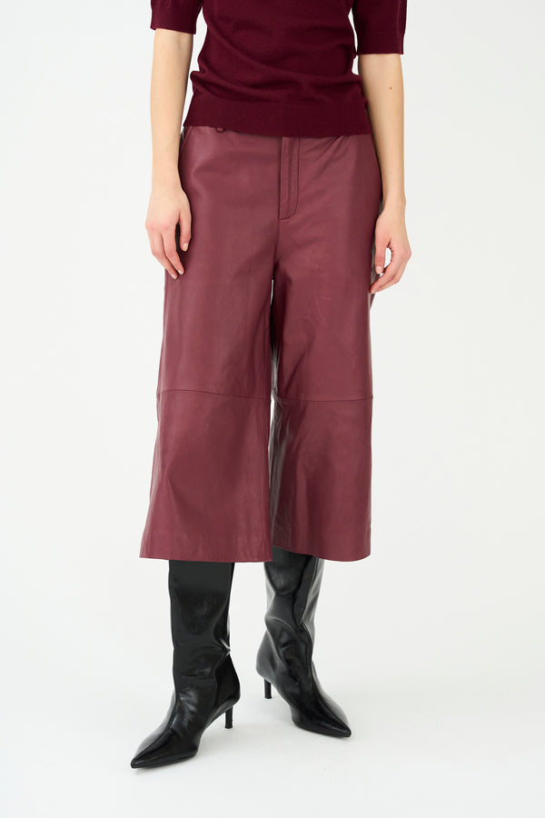 Ivy Copenhagen IVY-Augusta French Leather Culotte - Burgundy