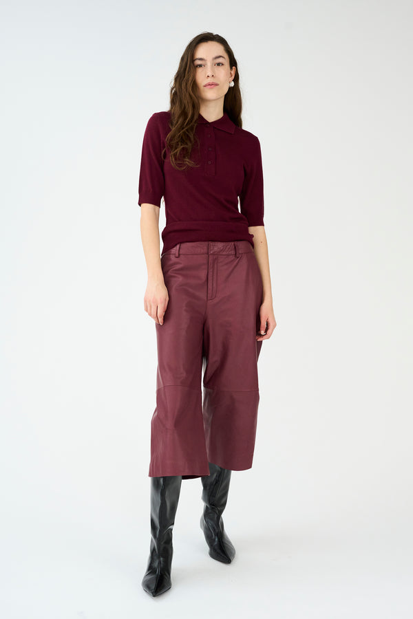 Ivy Copenhagen IVY-Augusta French Leather Culotte - Burgundy