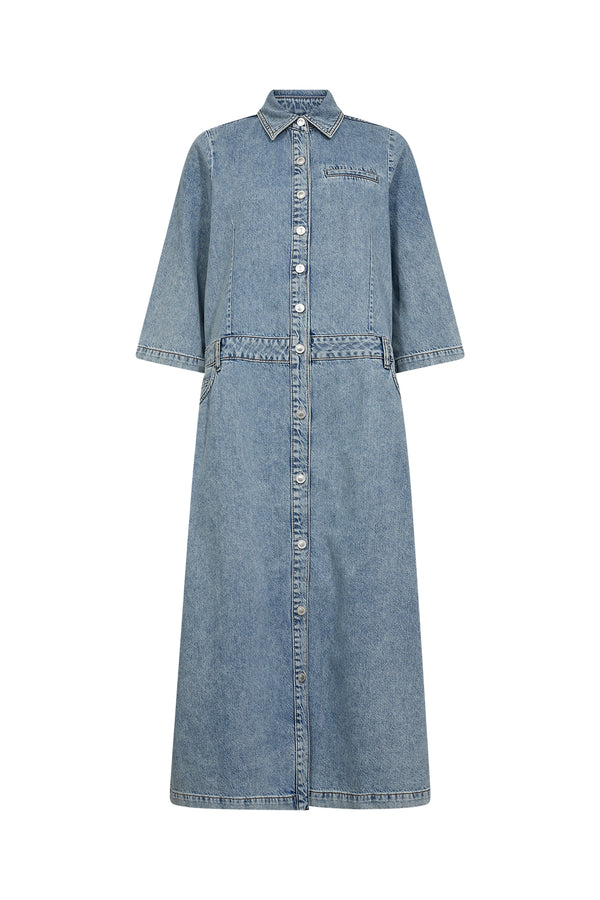 Ivy Copenhagen IVY-Augusta Long Dress Wash Bedford Vintage Denim Blue