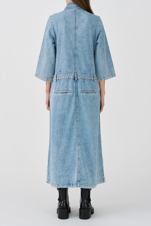 Ivy Copenhagen IVY-Augusta Long Dress Wash Bedford Vintage Denim Blue