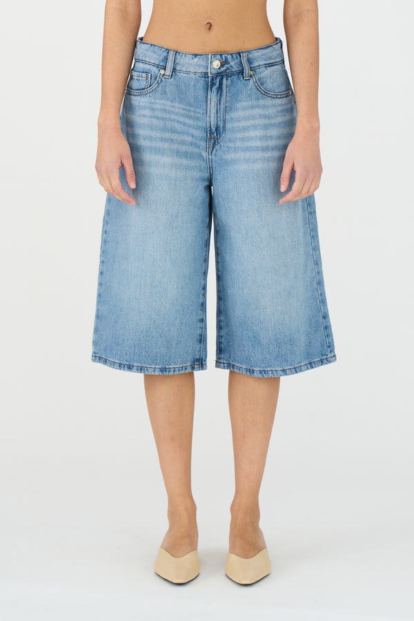 Ivy Copenhagen IVY-Augusta Long Shorts Wash Palencia Denim Blue