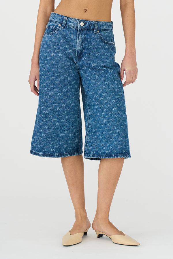 Ivy Copenhagen IVY-Augusta Long Shorts Wash Punch Needle Denim Blue