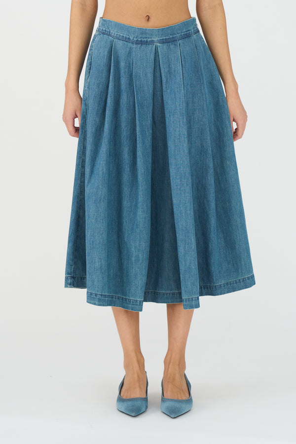 Ivy Copenhagen IVY-Augusta Solar Skirt Wash Bristol Denim Blue