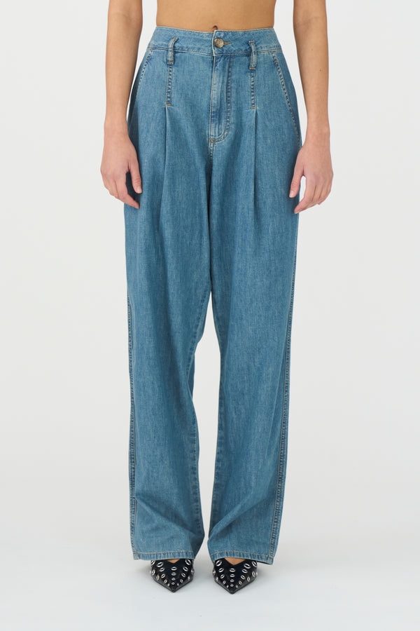 ivy copenhagen IVY-Boa Pleat Jeans Wash Bristol Denim Blue