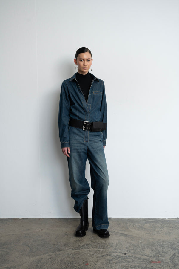 ivy copenhagen IVY-Brooke Boilersuit Wash Melilla Denim Blue