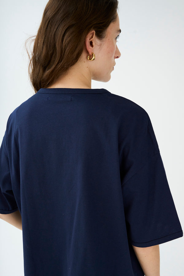 Ivy Copenhagen IVY-Campus Glitter Tee - Deep Navy Blue