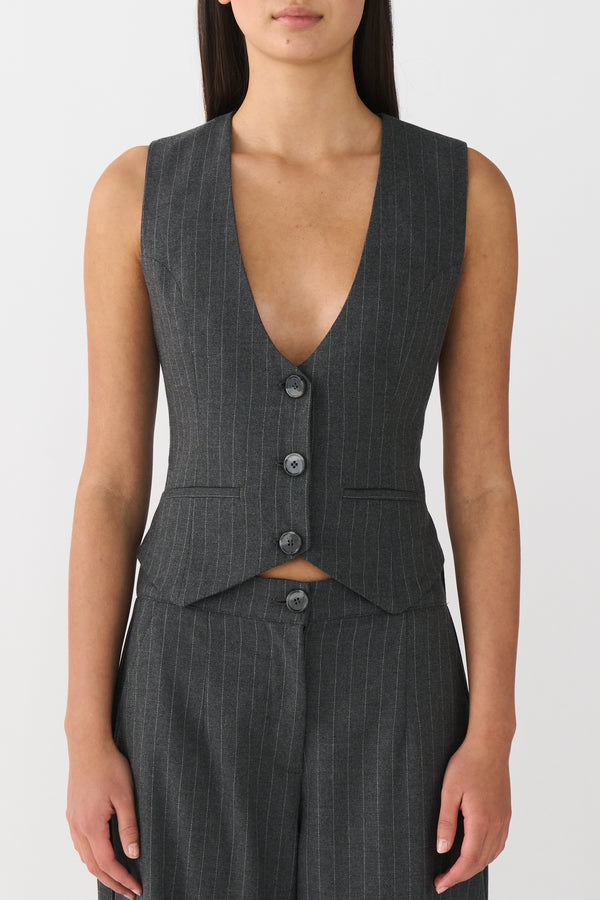 Ivy Copenhagen IVY-Alanis Vest Pin Stripe - Grey