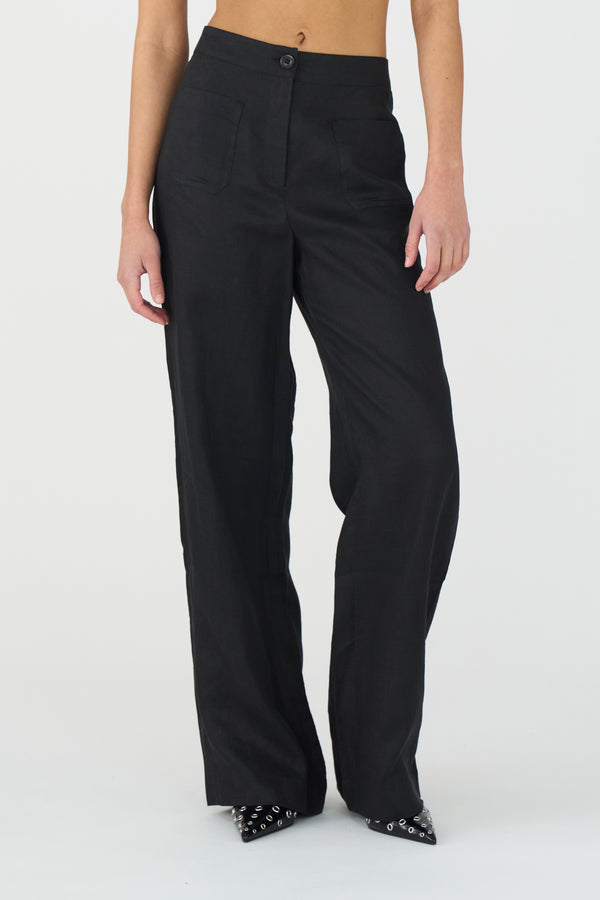 Ivy Copenhagen IVY-Augusta 70's Linen Pant - Black