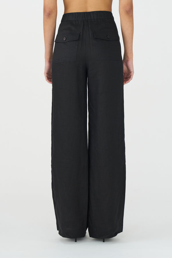 Ivy Copenhagen IVY-Augusta 70's Linen Pant - Black
