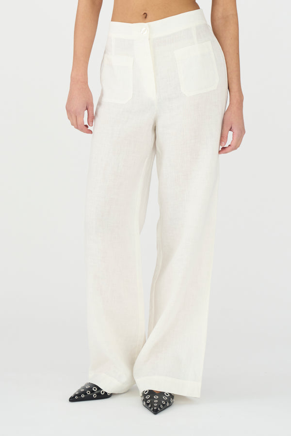Ivy Copenhagen IVY-Augusta 70's Linen Pant - Ecru