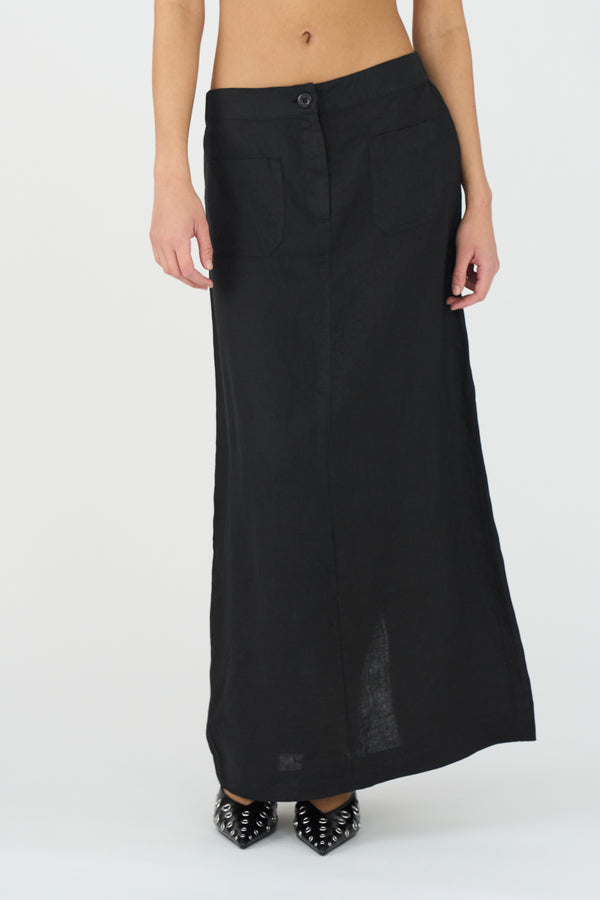 Ivy Copenhagen IVY-Augusta 70's Linen Skirt - Black